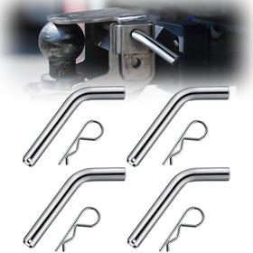 Anglechic pins in use on a trailer hitch illustrating safe towing setup