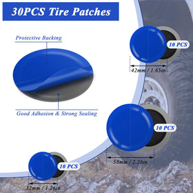 Anglekai kit in use pressing a patch onto a car tire for sealing
