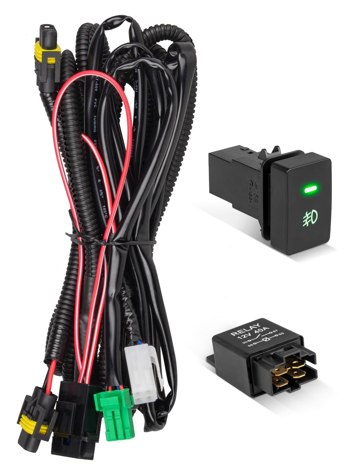 Anina front packaging of fog harness shows complete kit and benefits