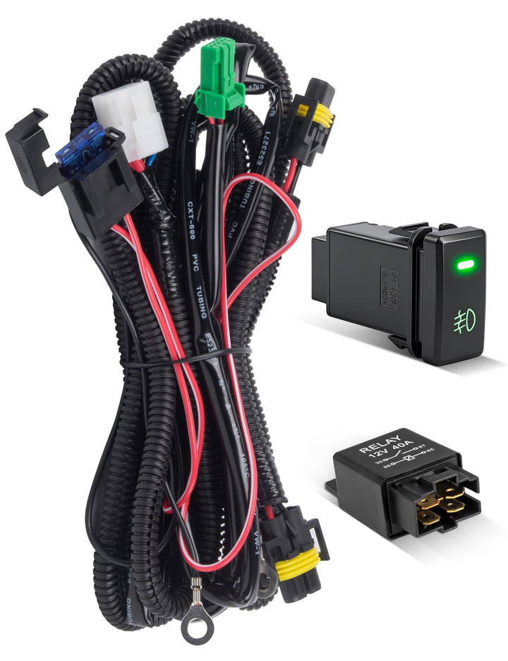 Anina front view of harness packaging showing kit contents and benefit of complete components