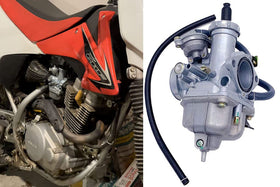 Aniro Moto carburetor mounted on CRF150F demonstrating direct-fit replacement