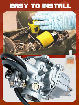 Aniro Moto carburetor beside ruler showing dimensions for accurate selection