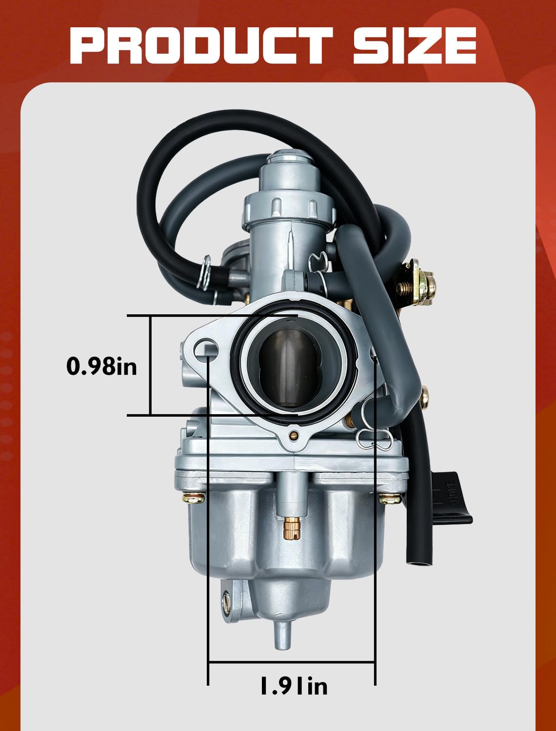 Aniro Moto intake closeup showing 27mm inner diameter for correct sealing