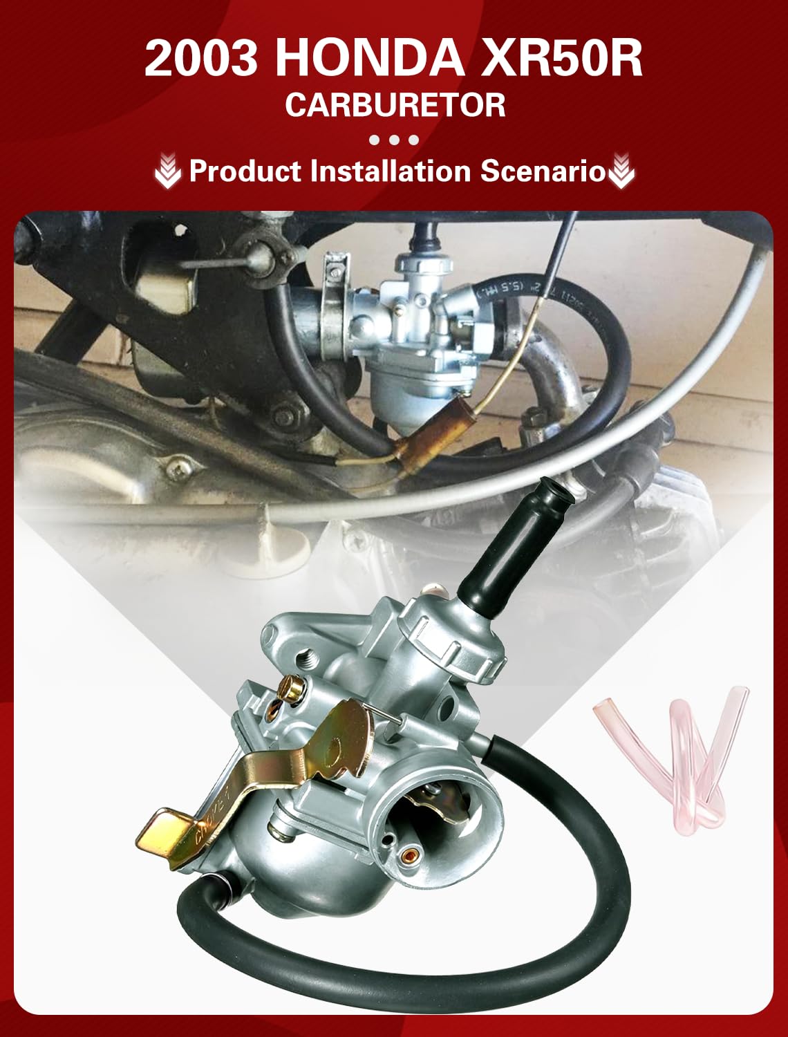 Aniro Moto carburetor size comparison showing compact fit for easy replacement
