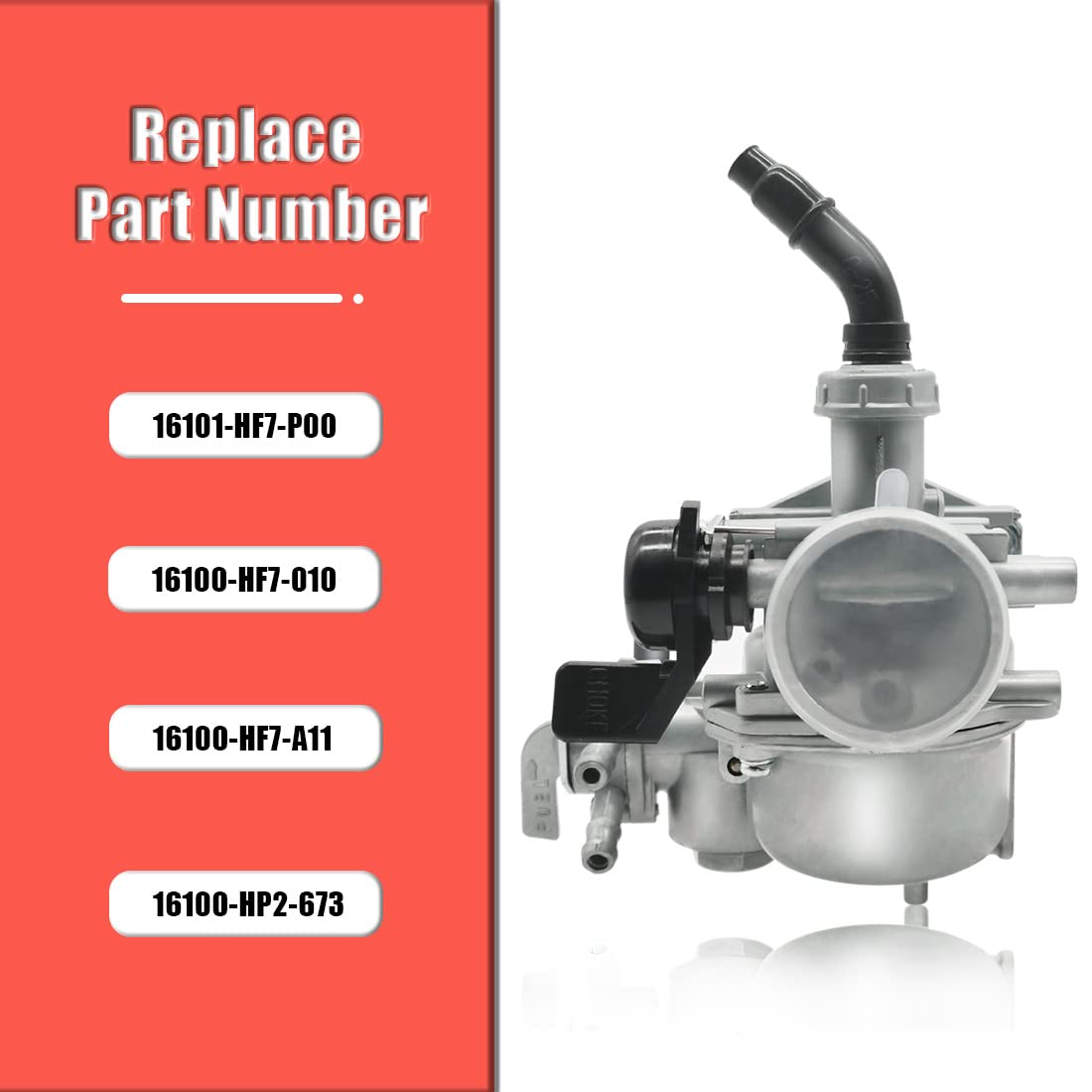 Aniro Moto carburetor label and port detail highlighting correct OEM match and fit