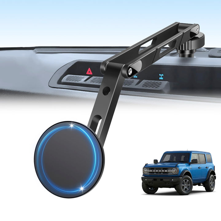 ANKEWAY mount installed on Bronco dashboard showing clean OEM fit and improved visibility