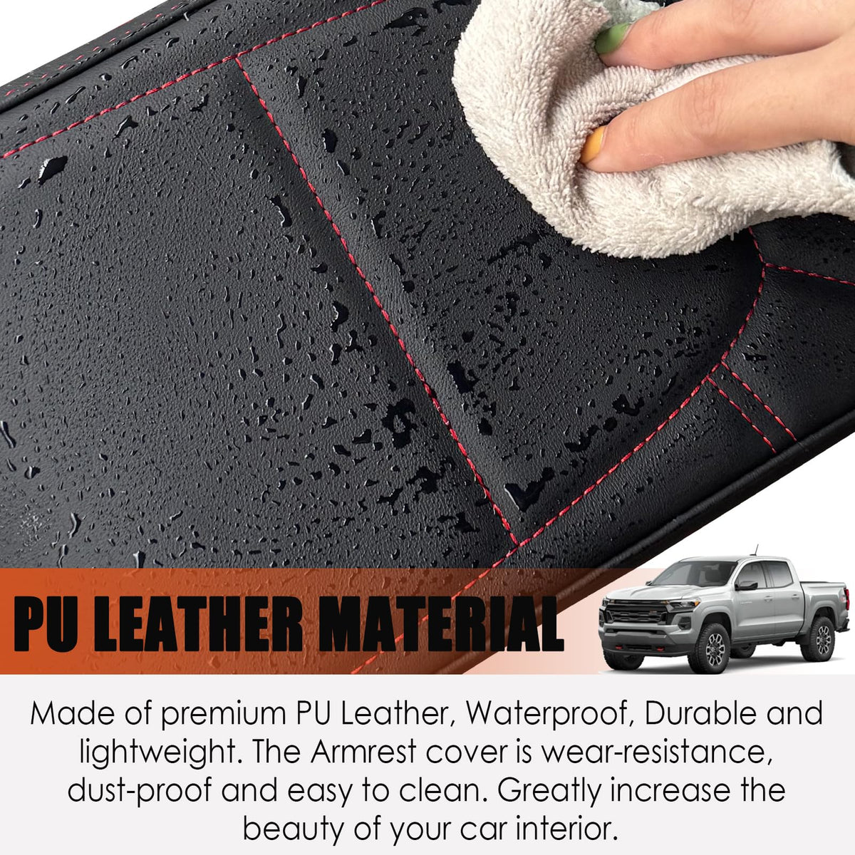 ANMOSVO armrest cover with dog in truck showing pet protection benefit