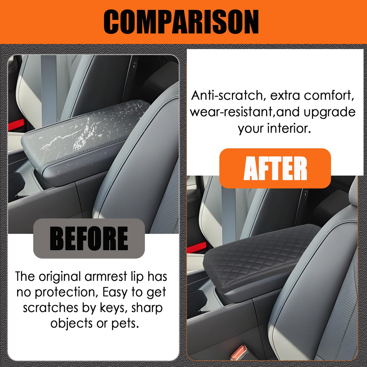ANMOSVO underside leather detail, non-slip fit keeps cover secure