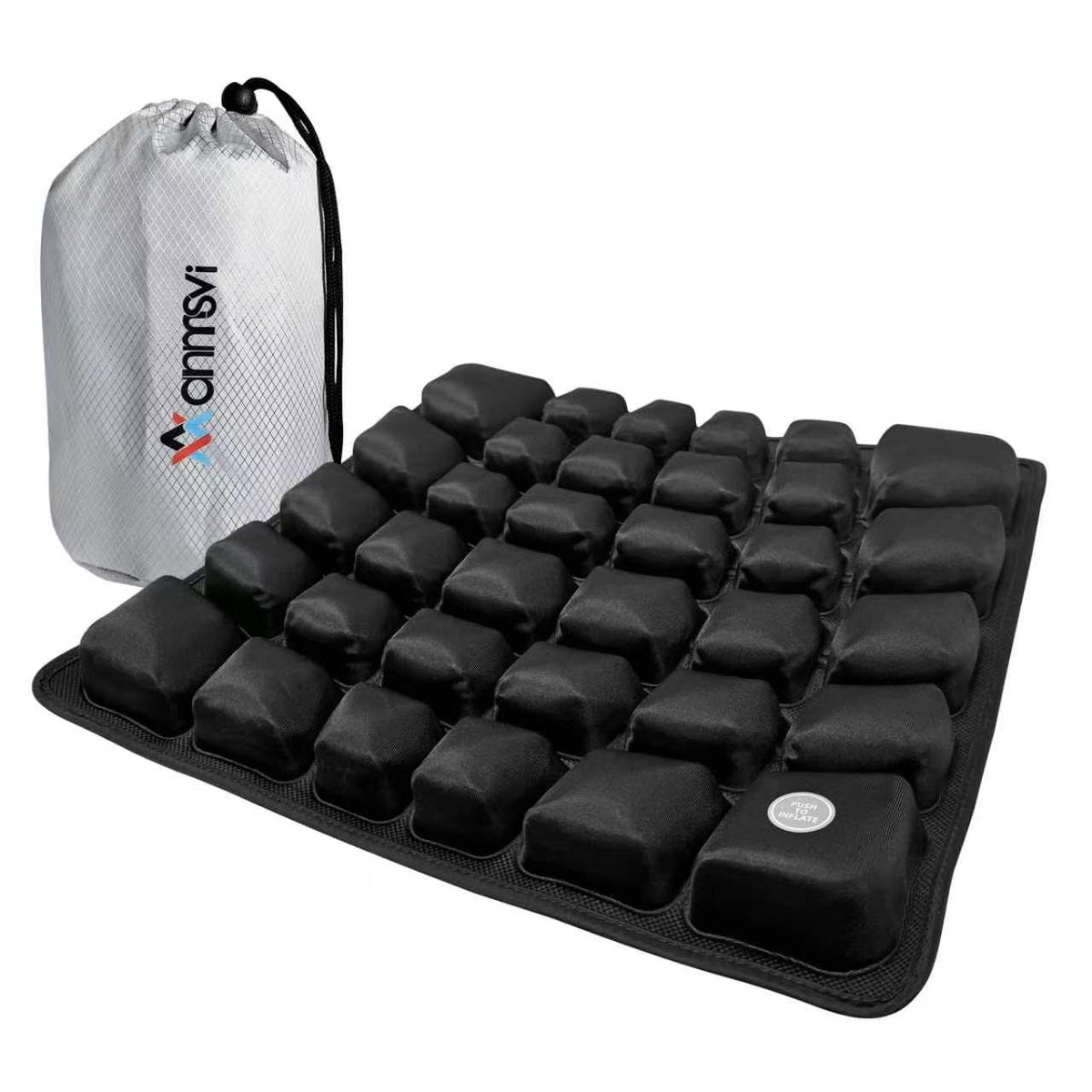 ANMSVI front view of inflated cushion showing shape and portability benefit