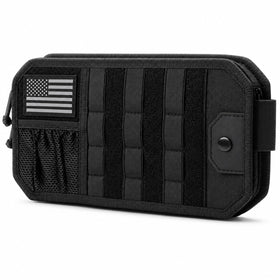 ANMUXI front view of visor organizer showing pouch and straps for easy access