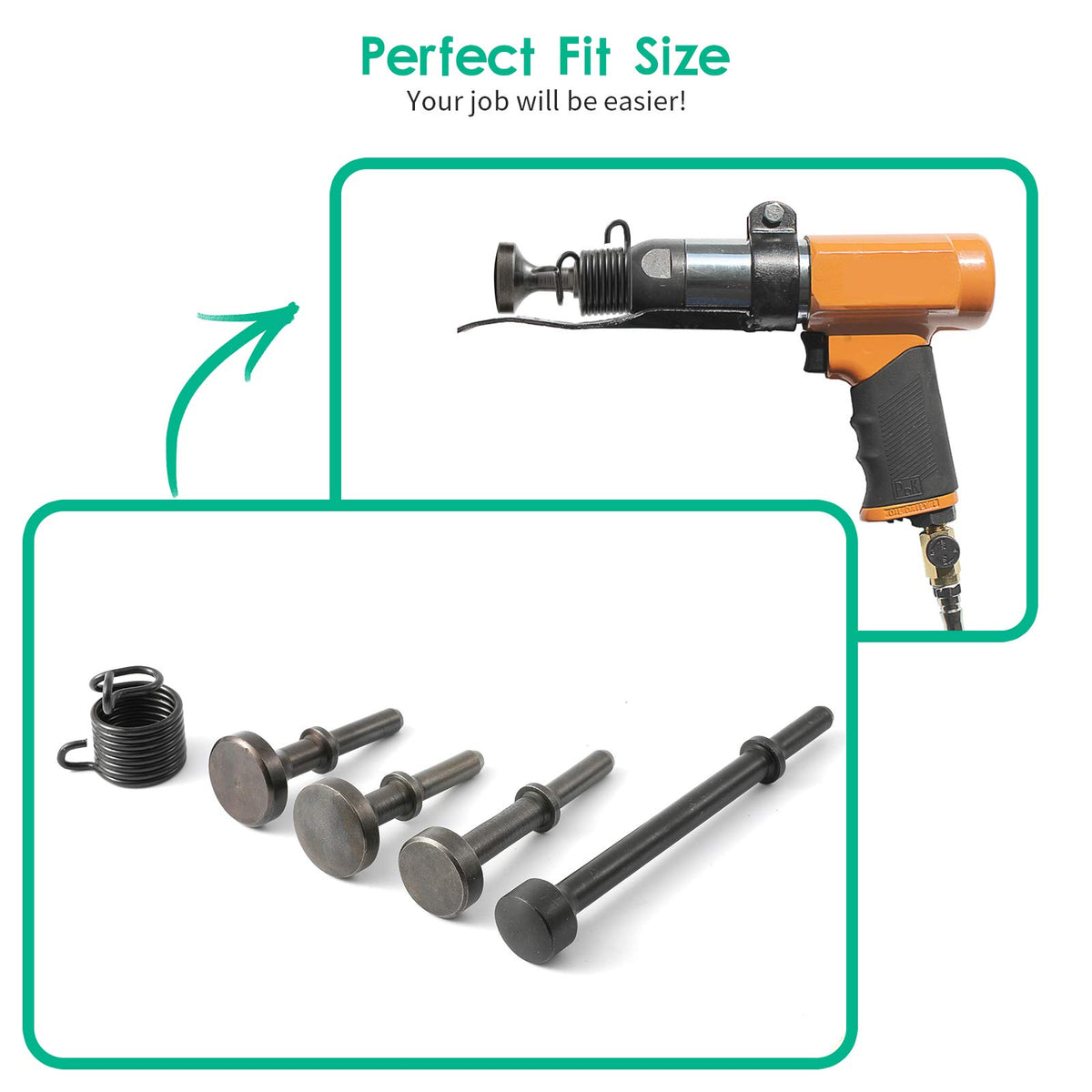 Anndason bit installed in pneumatic air hammer demonstrating secure fit