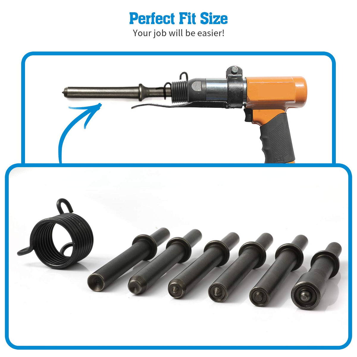 Anndason chisel in air hammer removing rivet demonstrating efficiency