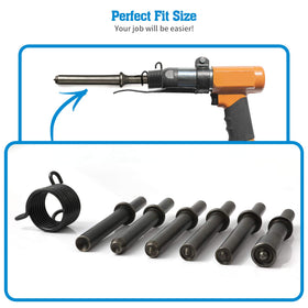 Anndason chisel in air hammer removing rivet demonstrating efficiency