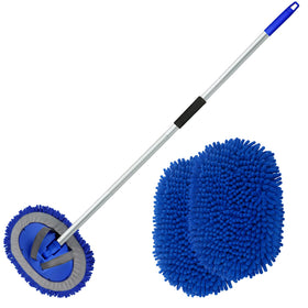 anngrowy front view of full kit showing pole and chenille heads for versatile cleaning