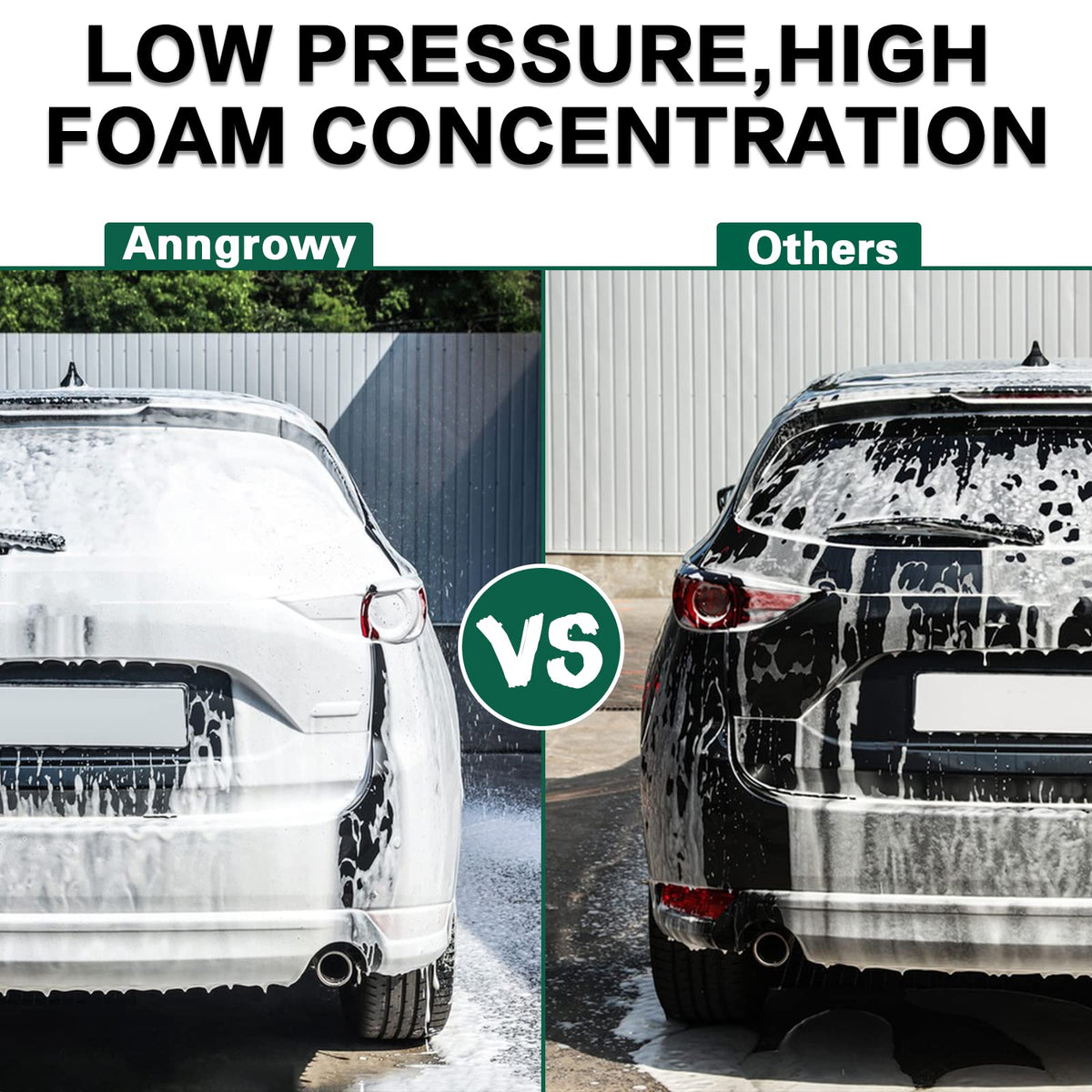 anngrowy lifestyle car wash scene with foam gun, makes home detailing easier