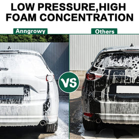 anngrowy lifestyle car wash scene with foam gun, makes home detailing easier