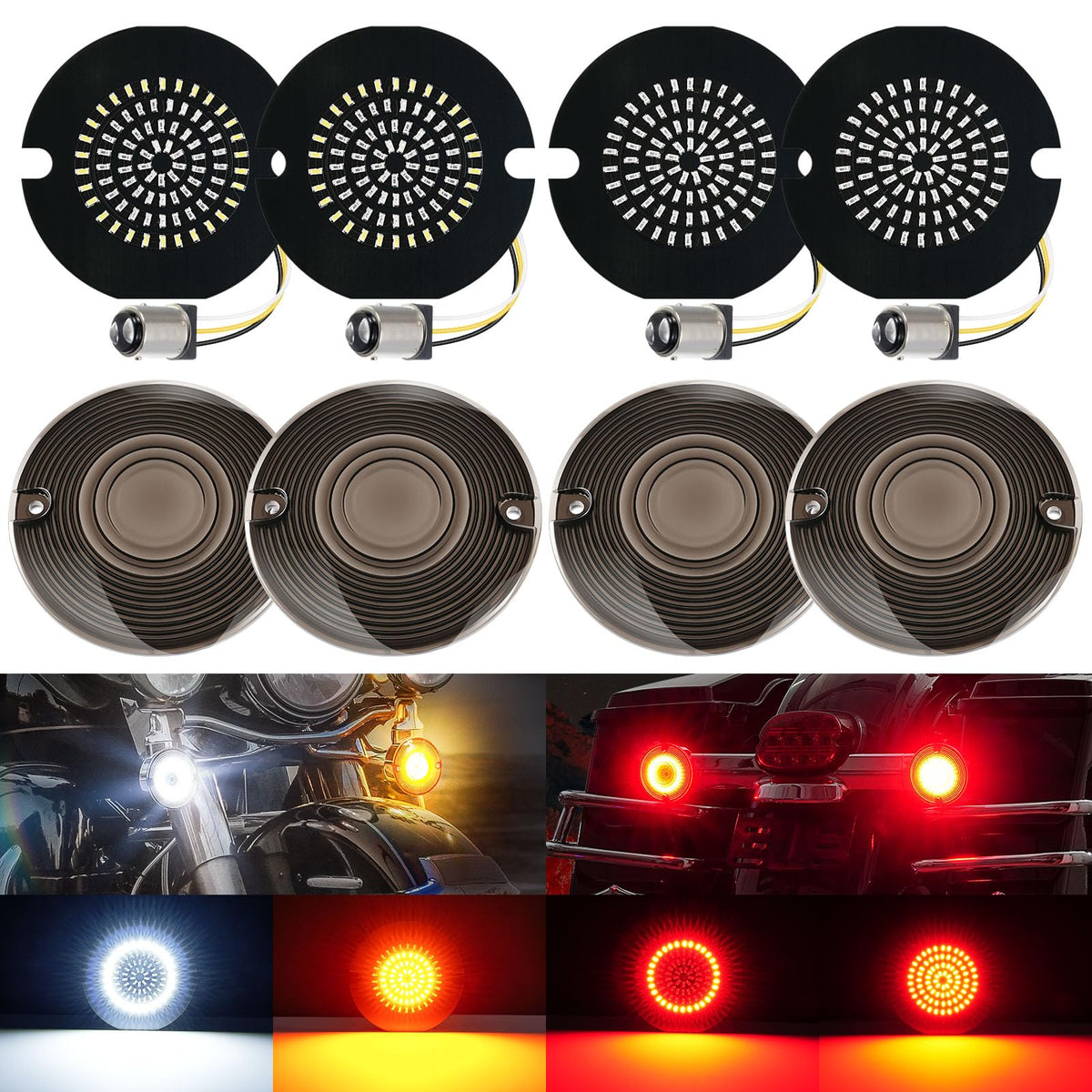 ANONEMOTO front assembly closeup showing clear lens and brighter signaling benefit