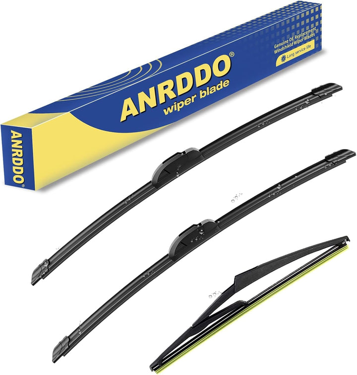 ANRDDO front packaging showing complete wiper set and direct OE fit