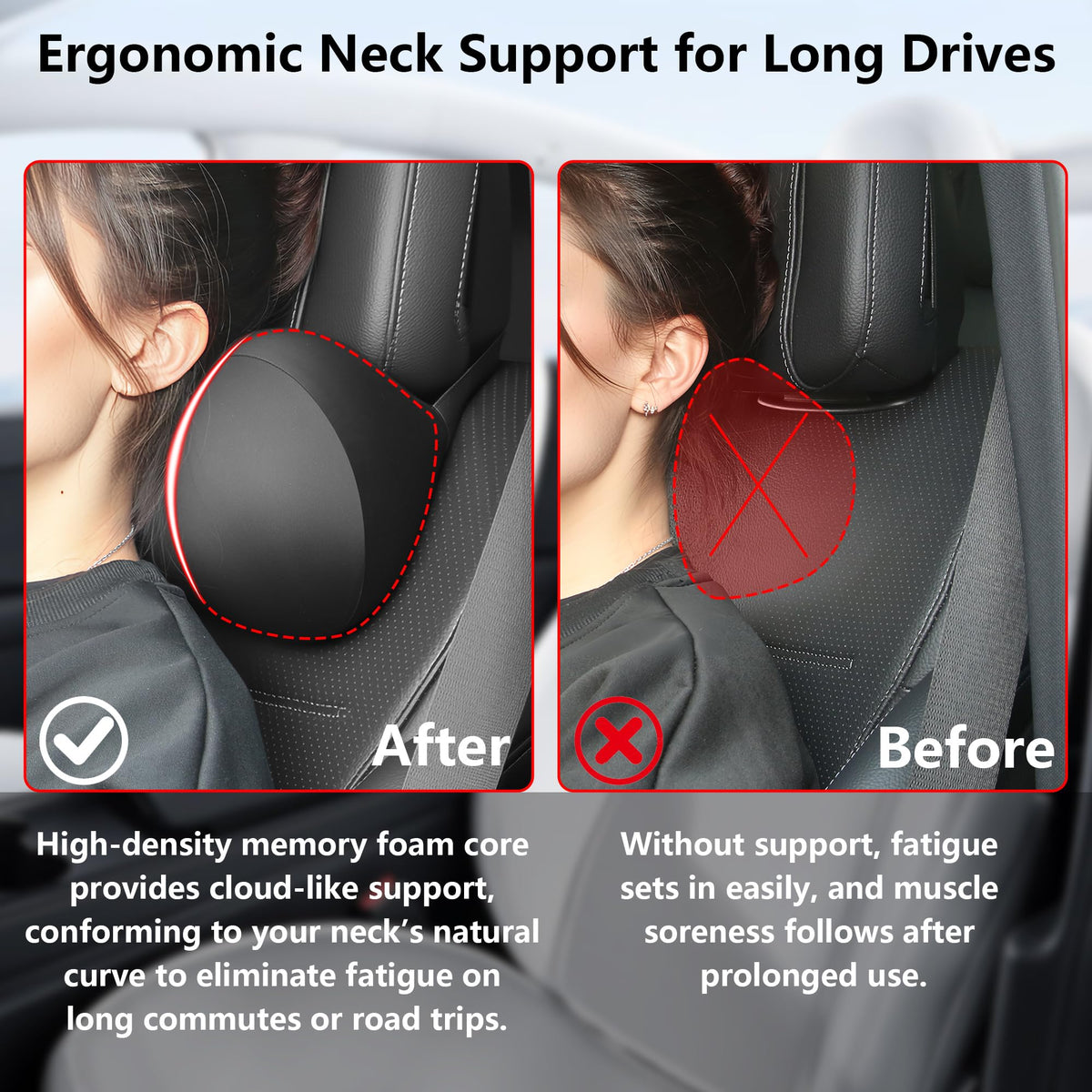 AntDiseno pair fitted on front seats illustrating passenger and driver comfort benefits