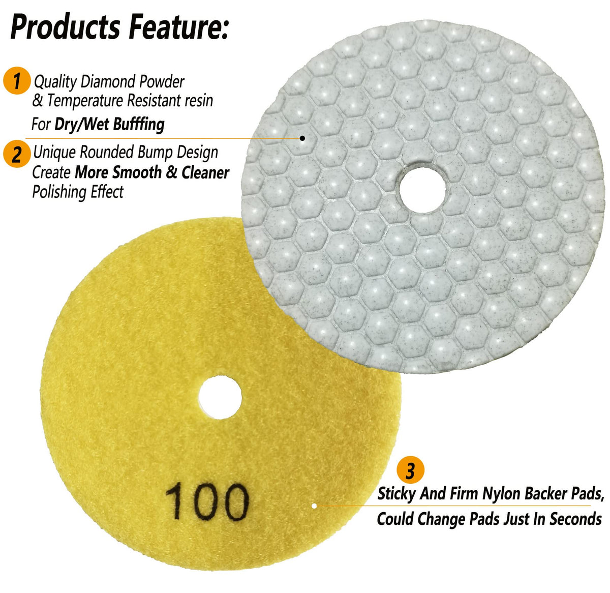 ANTENGDATOOL backing pad and shank adapters displayed for quick tool compatibility