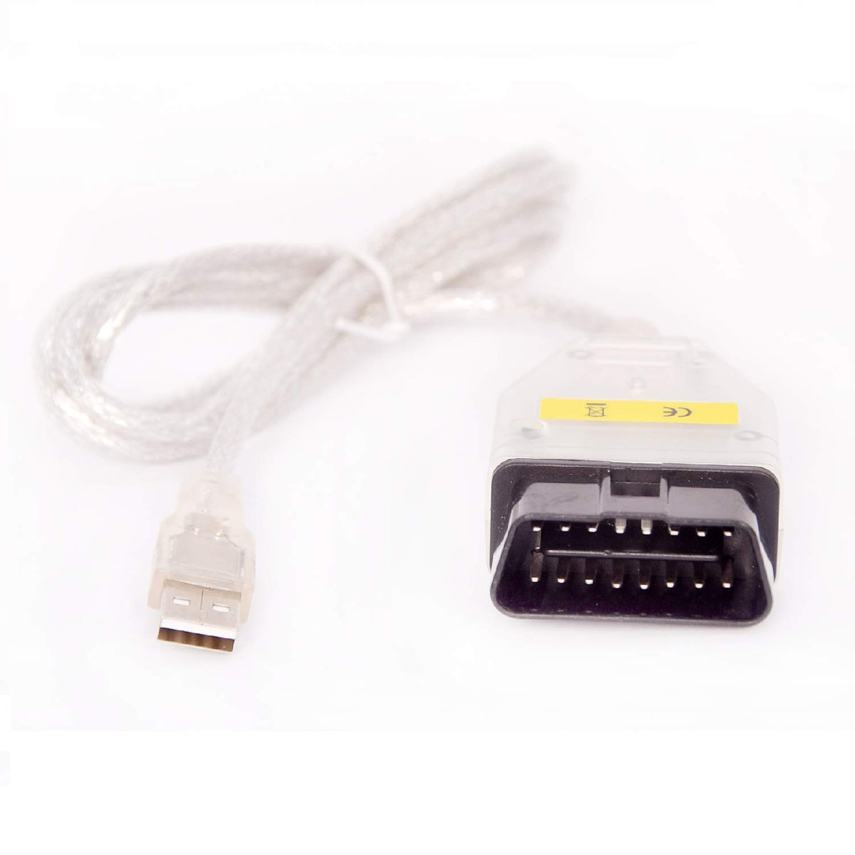 AntiBreak BMW INPA cable next to ruler showing compact size and portability