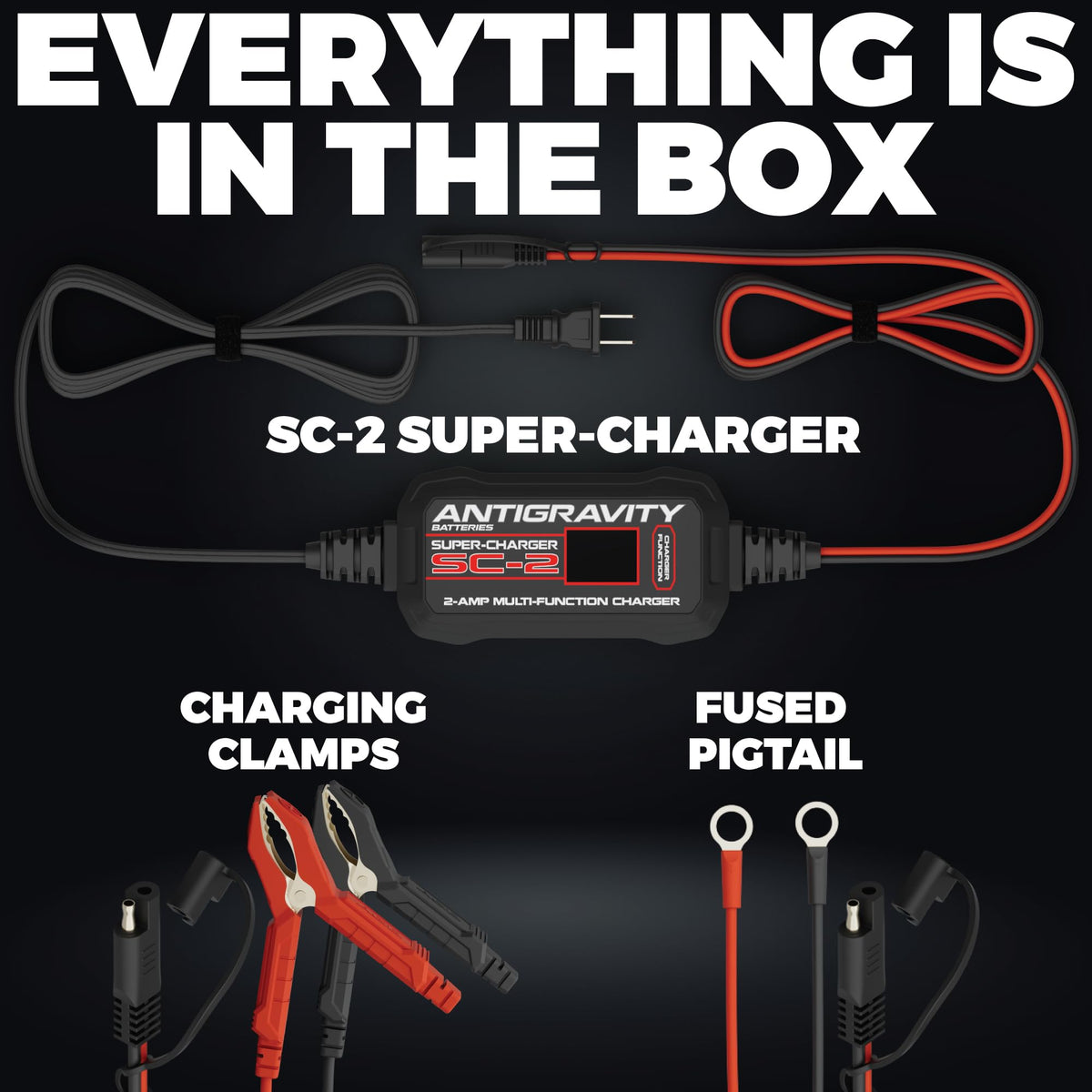 Antigravity Super-Charger in garage lifestyle shot showing practical use across vehicles