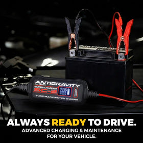 Antigravity Super-Charger with included clamps attached demonstrating quick clamp connection benefit