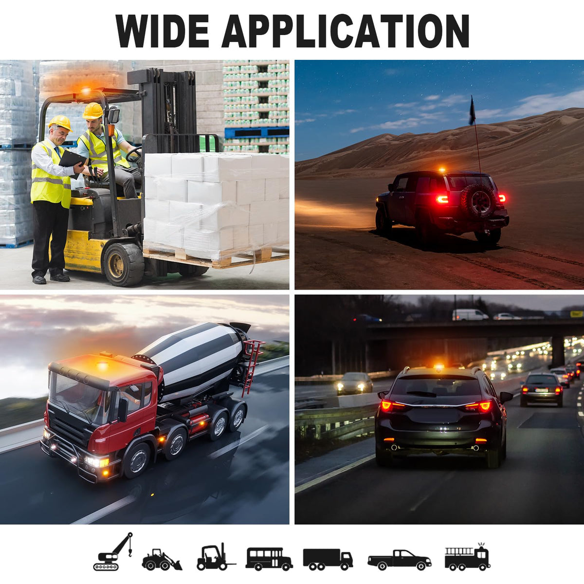 AnTom beacon used during roadside assist highlighting portable emergency visibility