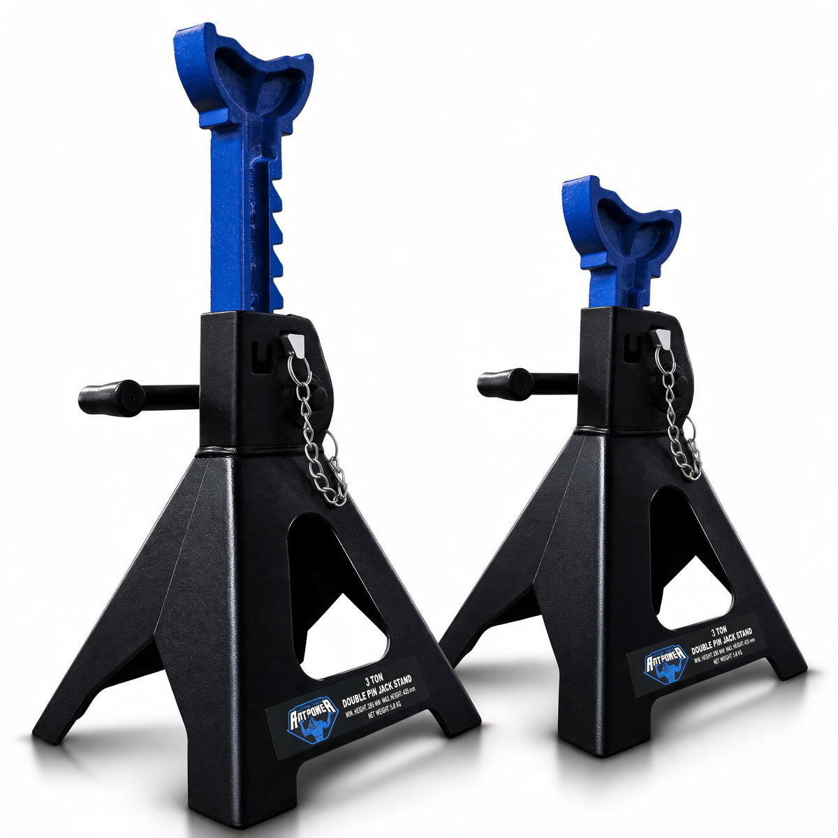 LIFTING TOOLS ANTPOWER front view pair showing stable stance and capacity