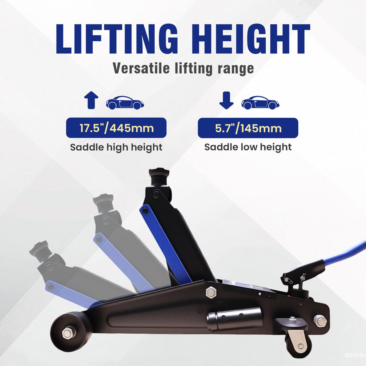 ANTPOWER low-profile stance under low-clearance SUV for easier access and placement