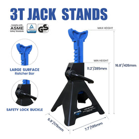 LIFTING TOOLS ANTPOWER sawtooth ratchet bar detail for secure height locking