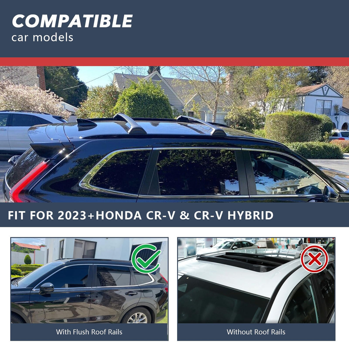 ANTS PART rear crossbar on Honda CRV showing shorter rear length for proper fit