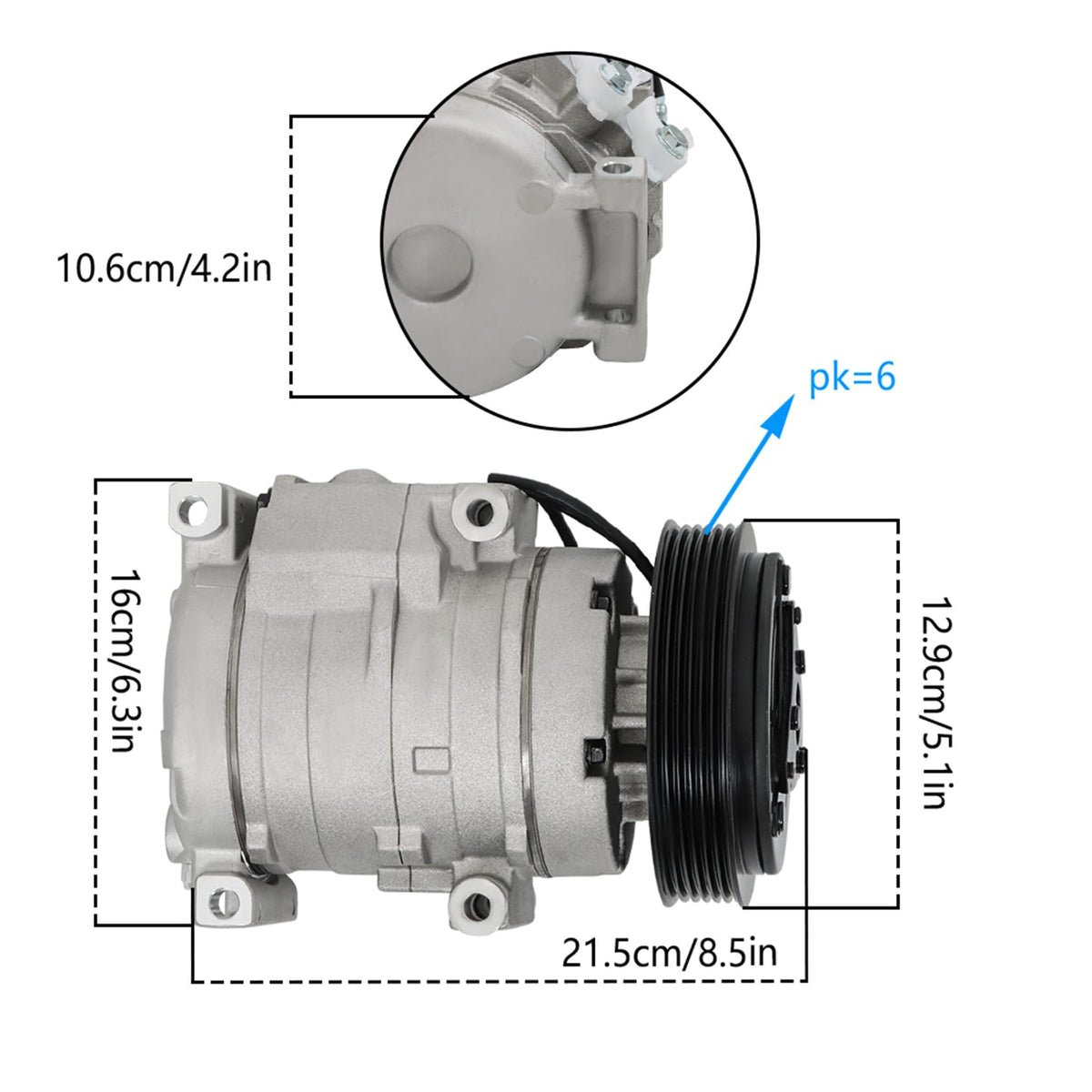 ANTUKO compressor installed in engine bay demonstrating proper fit and serviceability