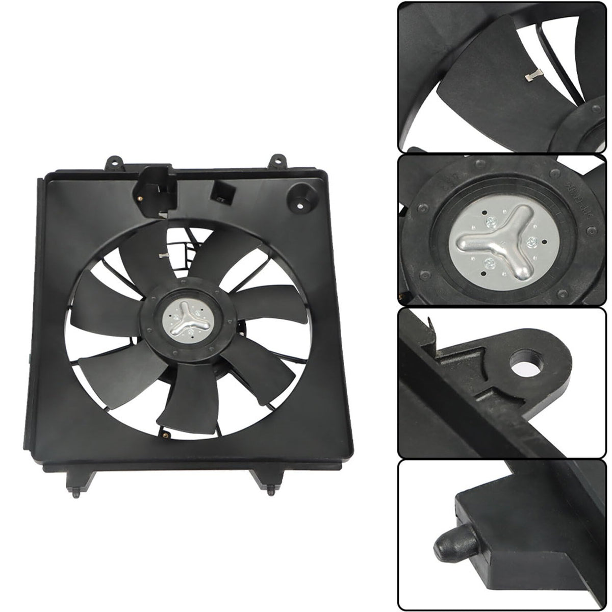 ANTUKO fan assembly beside ruler showing scale and fitment