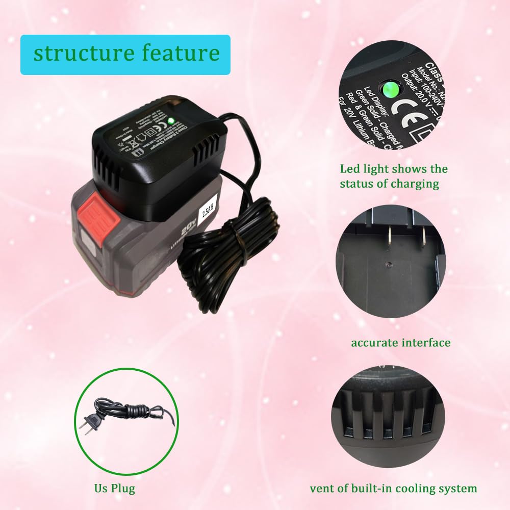 ANWNOEER charger next to drill showing scale and workshop compatibility benefit