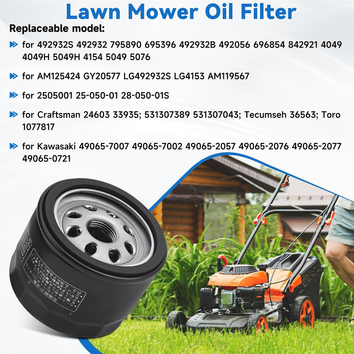 ANWTOTU 49065-0721 during mower maintenance showing simple swap reduces service time
