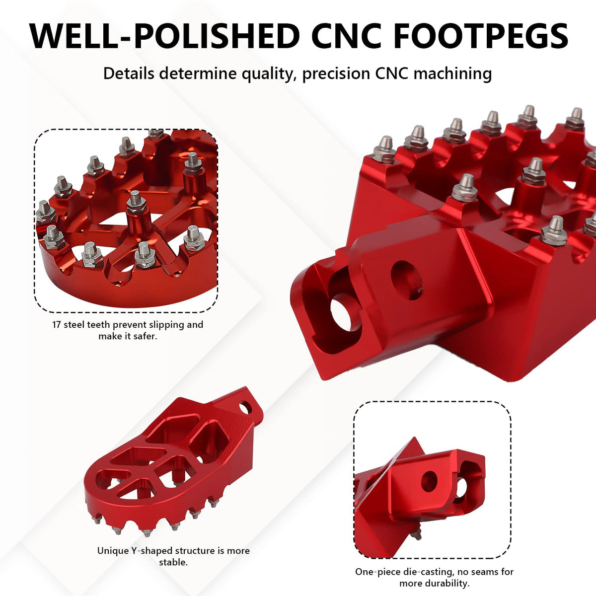 AnXin close-up of 17 steel teeth displaying aggressive grip and mud-shedding