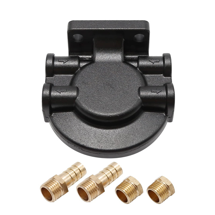 Anxingo front view bracket showing mounting holes and filter seat for secure fit