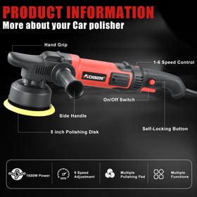 AOBEN polisher adjustable side handle detail for comfortable grip