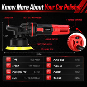 AOBEN polisher detachable side handle detail improving stability during use