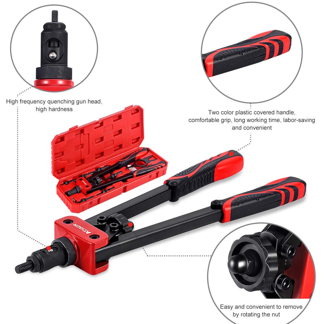 AOBEN long handles and ergonomic grips highlighting reduced hand effort