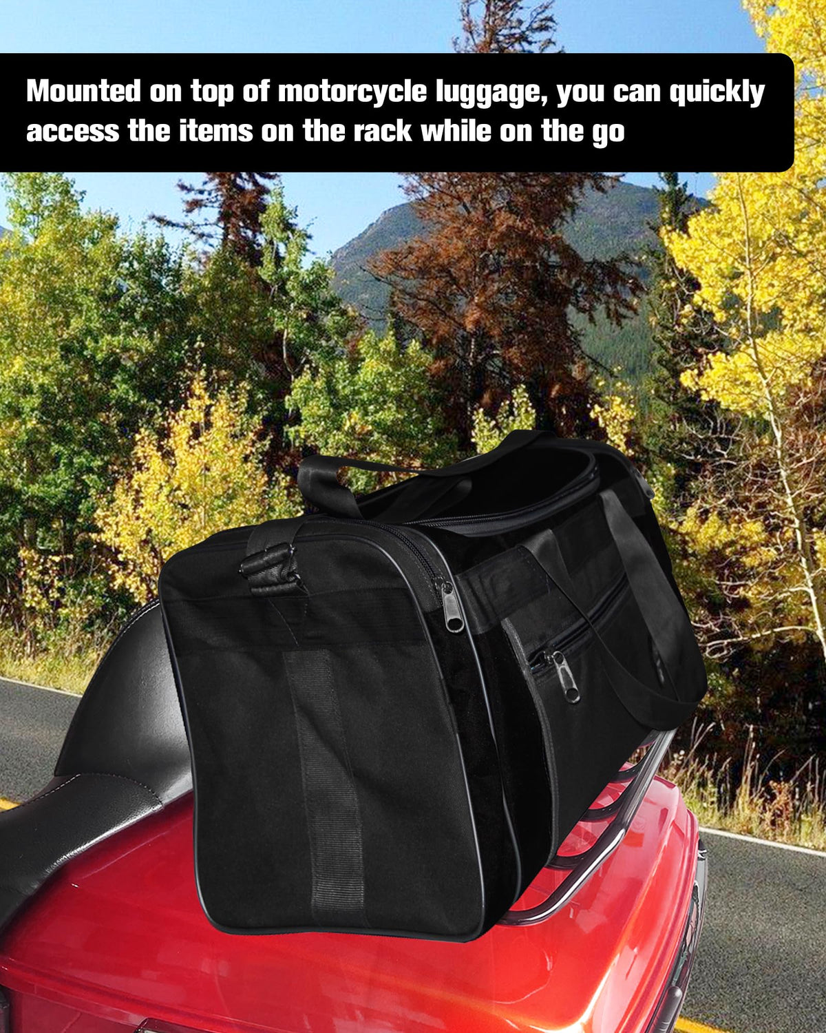 Aochuang luggage in use on top rack illustrating easy access benefit