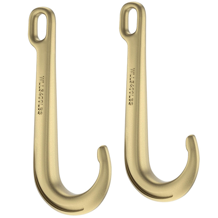 AODESTINY front view of 15-inch J-hooks showing durable forged design and clear labeling