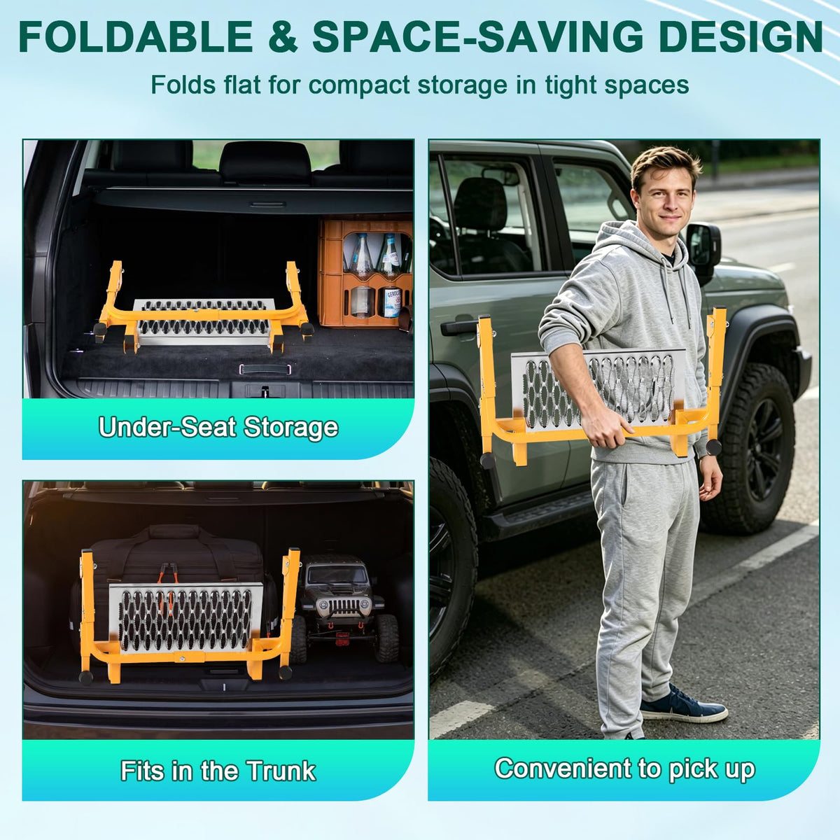Aoiaute folded compact storage showing portability and easy stow benefit