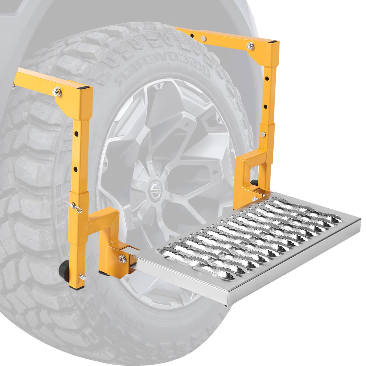 Aoiaute front view of tire step showing full product and benefit of quick access