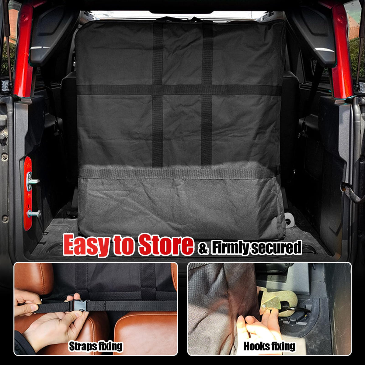 Aojezoor bag mounted vertically behind headrests prevents shifting