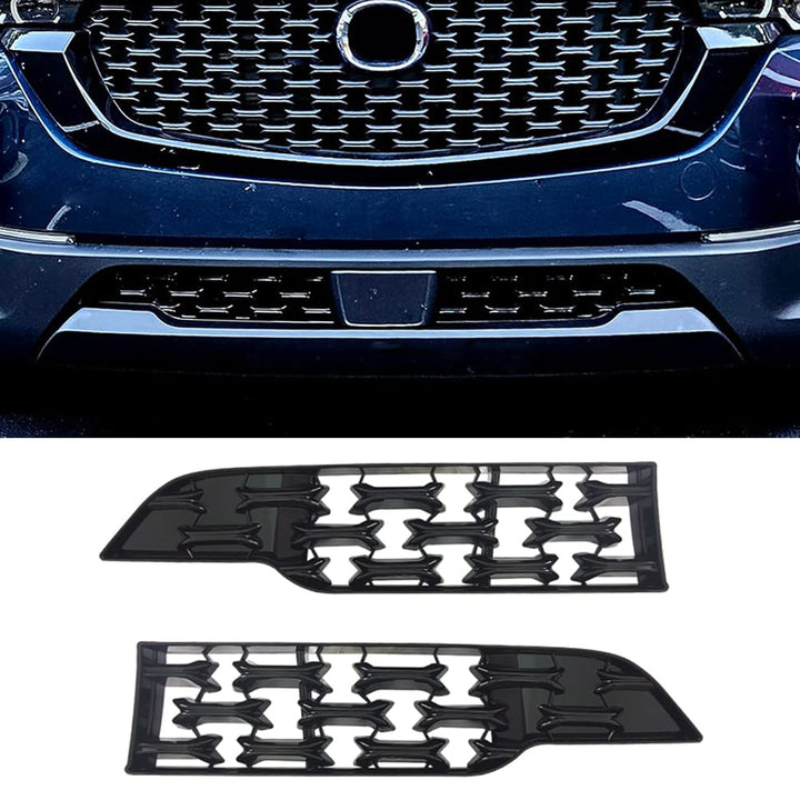 AOKIO packaged front grille inserts showing glossy black finish and fit benefits