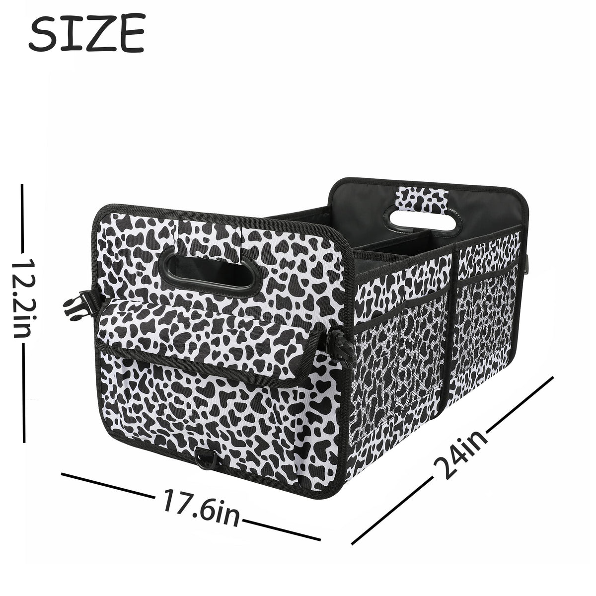AOKJOY folded compact trunk organizer demonstrating space-saving convenience