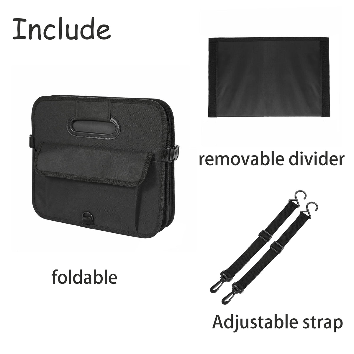 AOKJOY folded organizer secured with buckle, saves space and stores neatly
