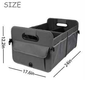 AOKJOY organizer loaded with groceries in SUV trunk keeping items upright and secure